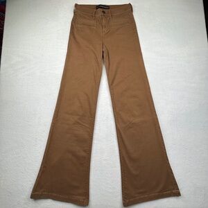 Express Womens High-Waisted Wide Leg Jeans in Brown Camel Tan Size 0 70's Flare